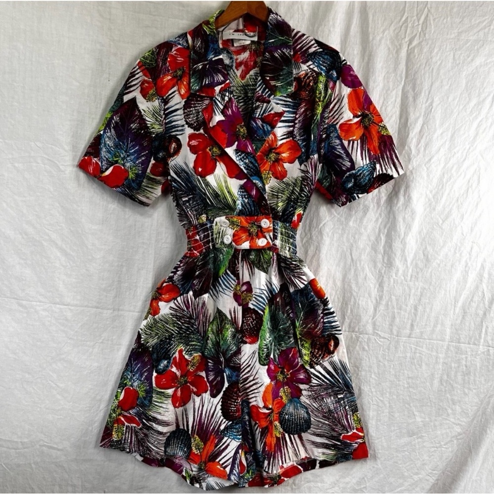 Vintage cotton floral costal romper